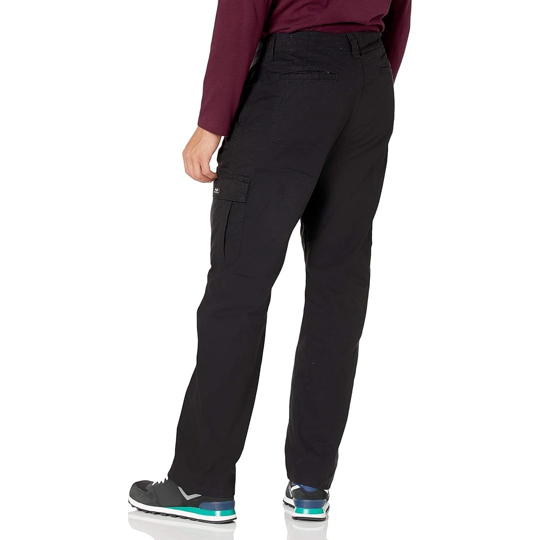 NWT New Wrangler Authentics Mens 46X30 Black Relaxed Fit Stretch Cargo Pants