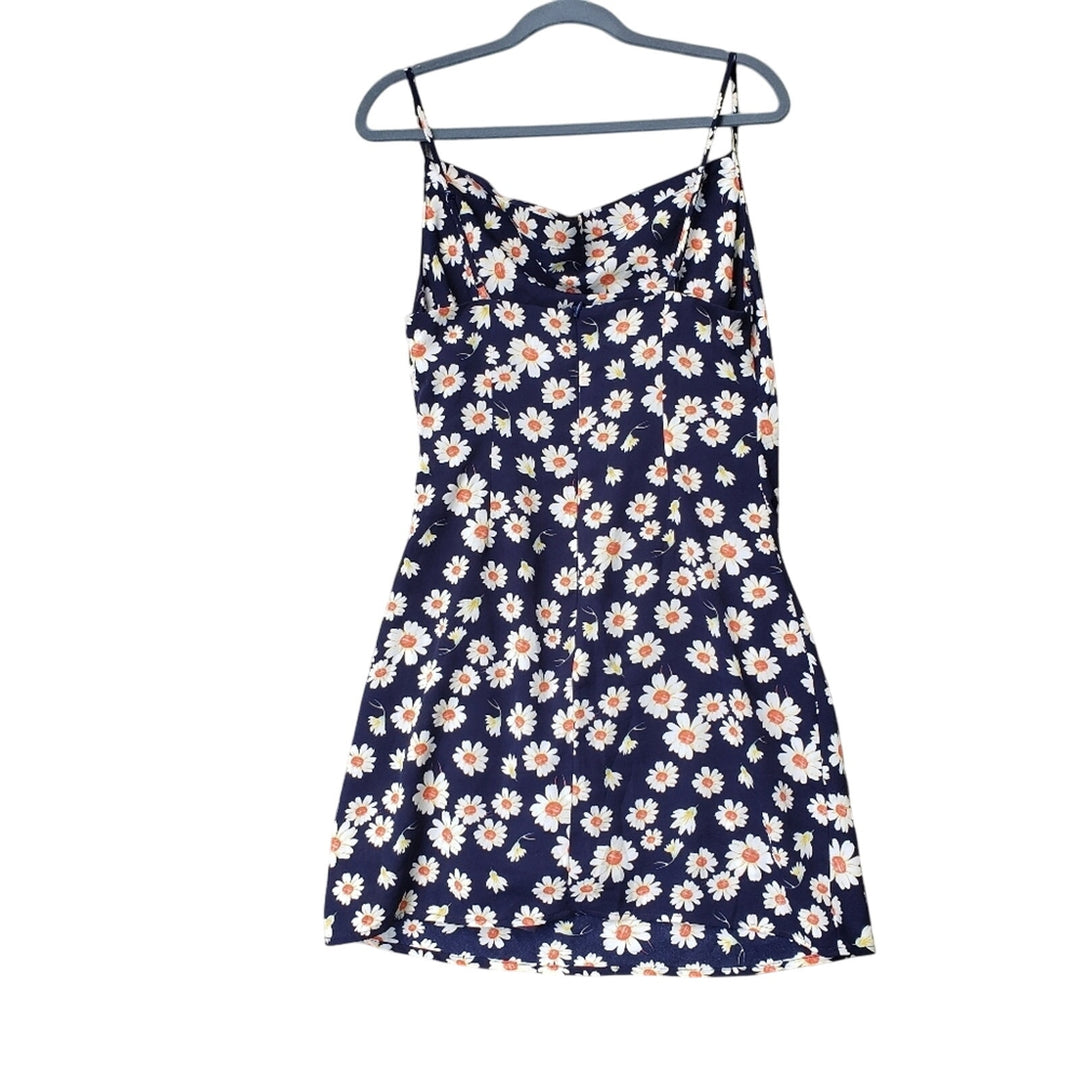 Idem Ditto Womens Large 100% Polyester Floral Thin Strap Back Zip A Line Dress