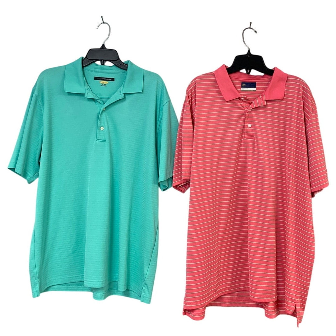 Greg Norman Jack Nicklaus Men XL Stay Dry Striped Solid Short Sleeve Polo Shirts