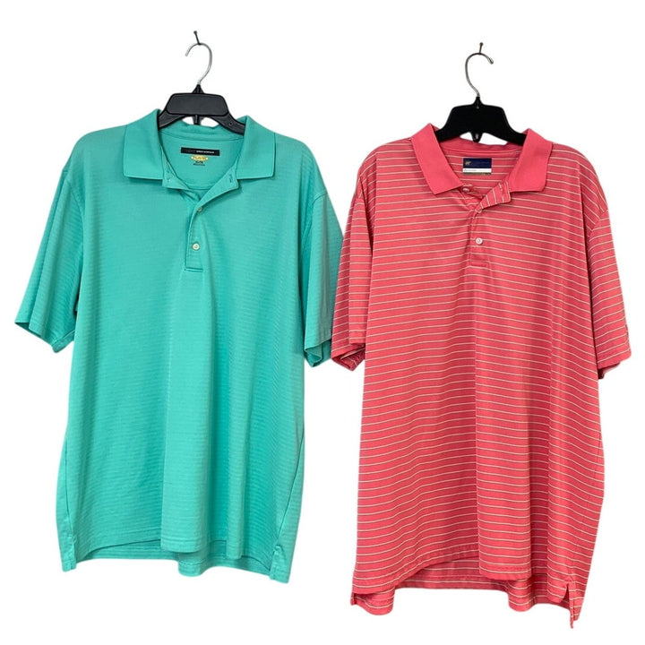Greg Norman Jack Nicklaus Men XL Stay Dry Striped Solid Short Sleeve Polo Shirts