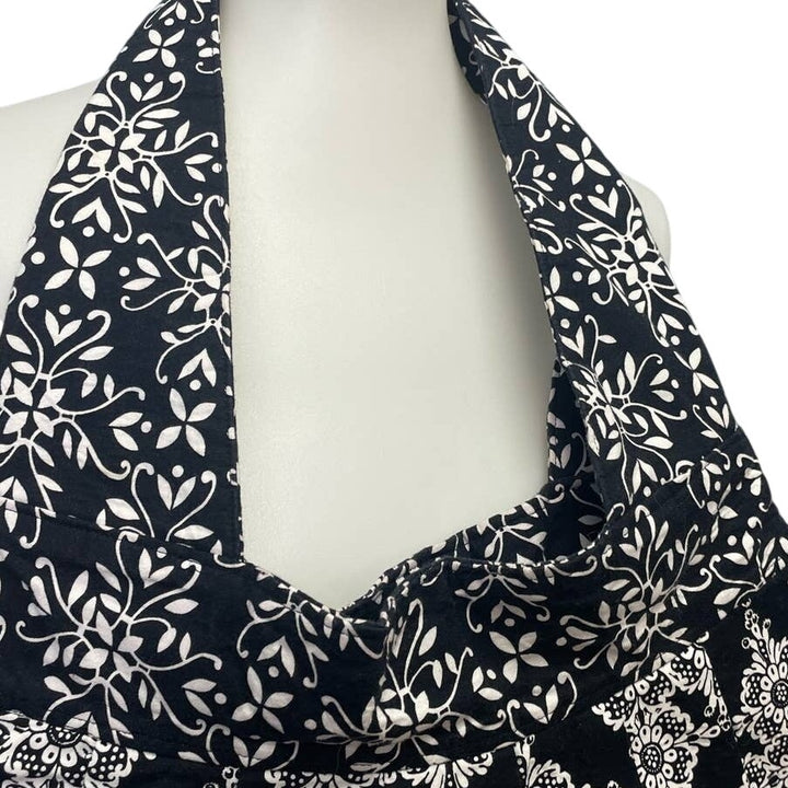 Handmade Clover Daisy Black White PolyCotton Satchel Handbag Purse Shoulder Bag