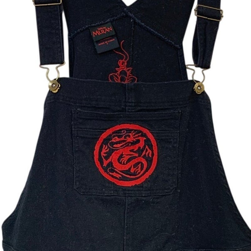 Disney Mulan Hot Topic Womens 3X Plus Size Mushu Mulan Shortalls Overall Shorts