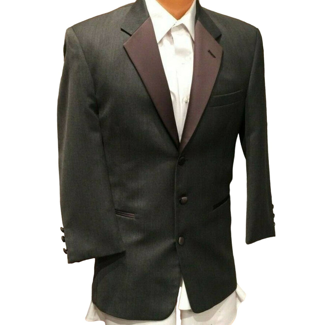 Chaps Ralph Lauren 41R GRAY Pointy Lapel Mens Tuxedo Jacket Wedding Prom Costume