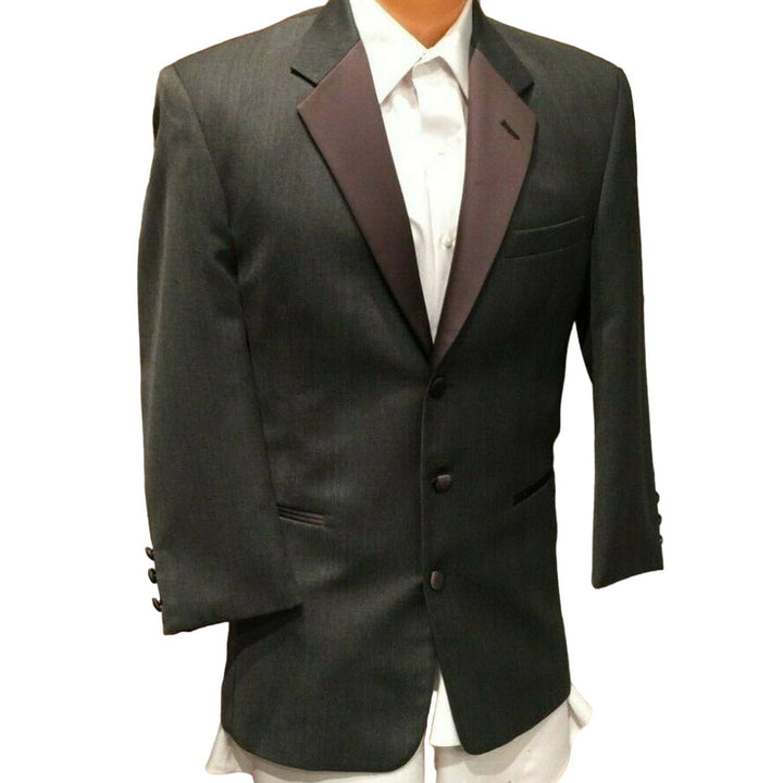 Chaps Ralph Lauren 41R GRAY Pointy Lapel Mens Tuxedo Jacket Wedding Prom Costume