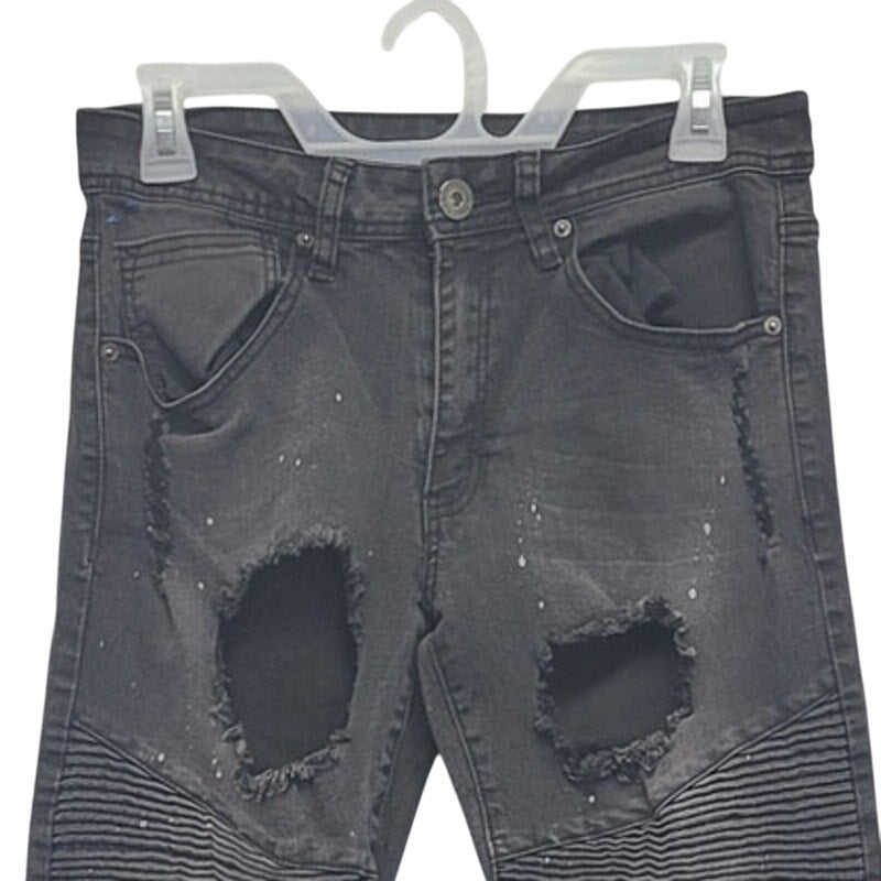 RedFox Juniors Size 13 Paint Splatters Factory Distressed Ribbed Denim Jeans