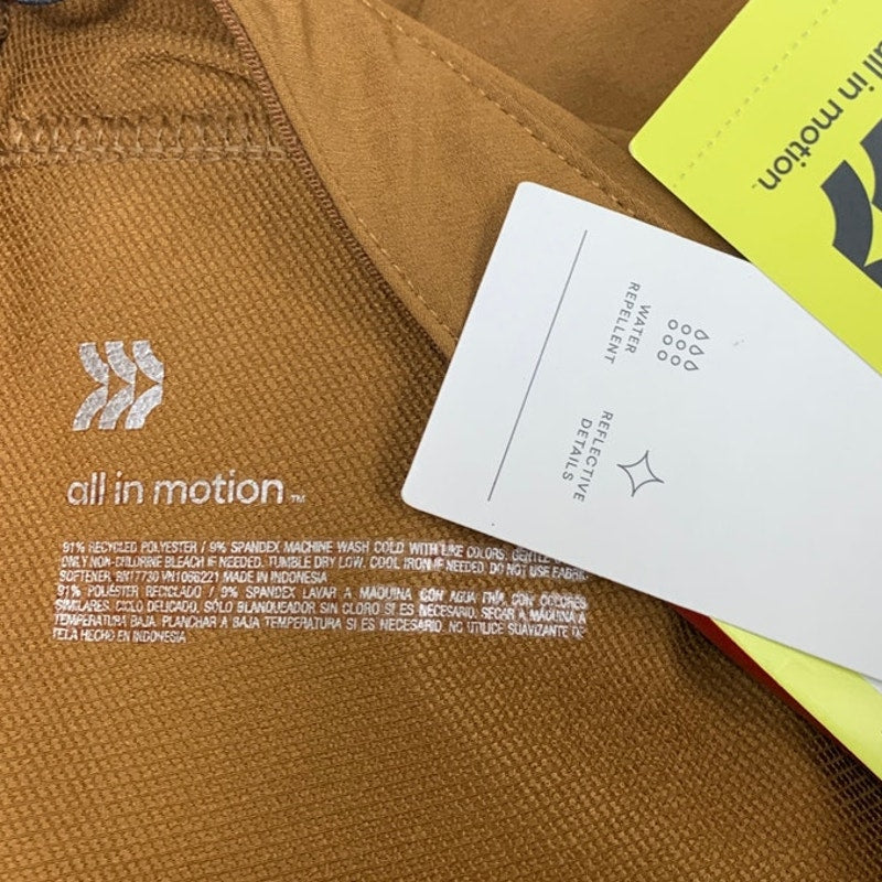 New All In Motion Mens Brown Water Repellant Reflective Detail Athletic Pants