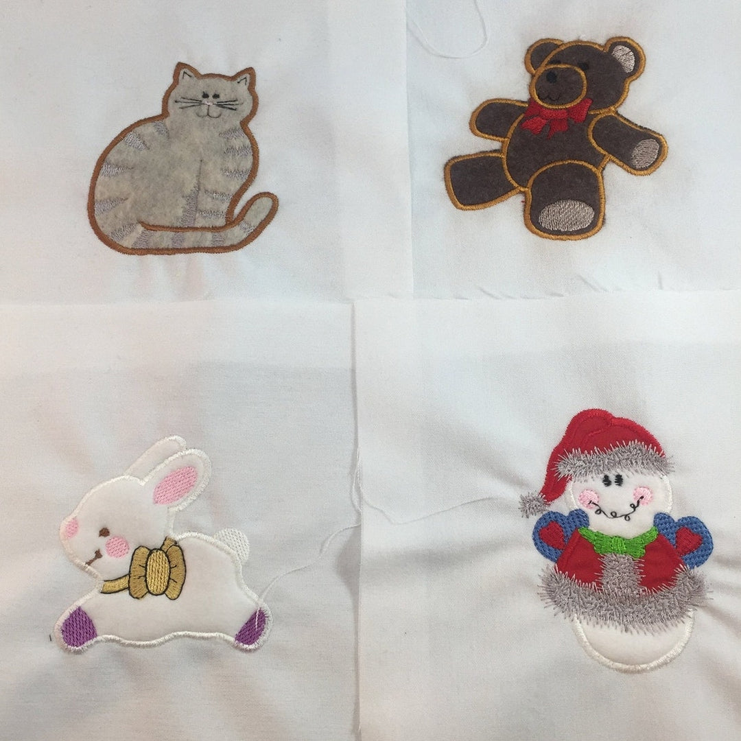 9 Handmade 7" X 7" Fabric Fall Leaf Animal Applique Calico Solid Quilt Squares