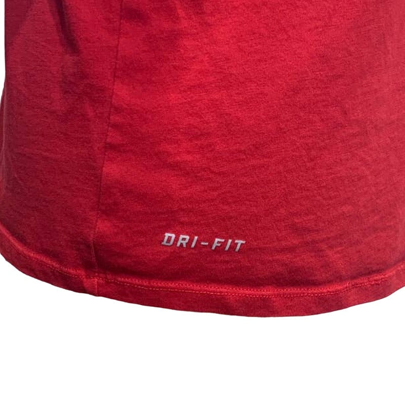 Nike Mens Small Red Althletic Cut Dri Fit Short Sleeve PolyCotton Tee Shirt