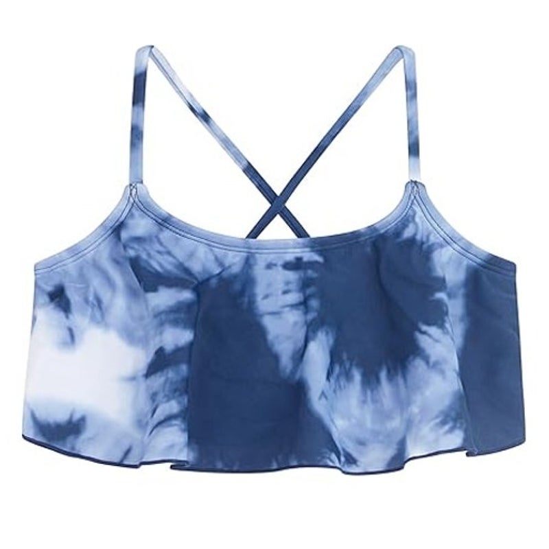 New Kanu Surf Girls Size 14 Alania Flounce Beach Sport 2 Piece Bikini Swimsuit