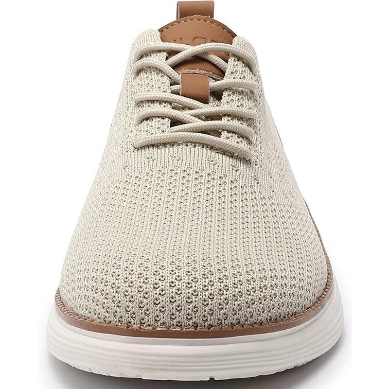 Vilocy Mens Size 10 Tan Brown Lace Up Knit Mesh Casual Oxford Sneakers Shoes