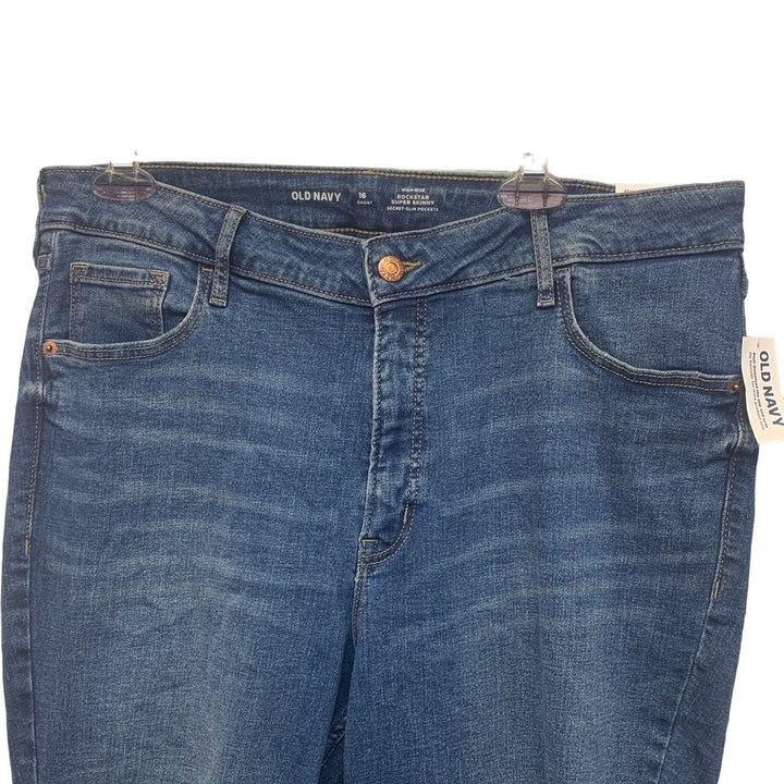 New Old Navy Womens 16 Distressed Short High Rise Rockstar Super Skinny Jeans