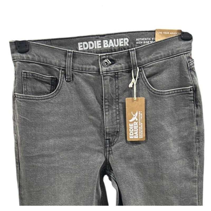 New Eddie Bauer Womens Washed Black Authentic Voyager High Rise Straight Jeans