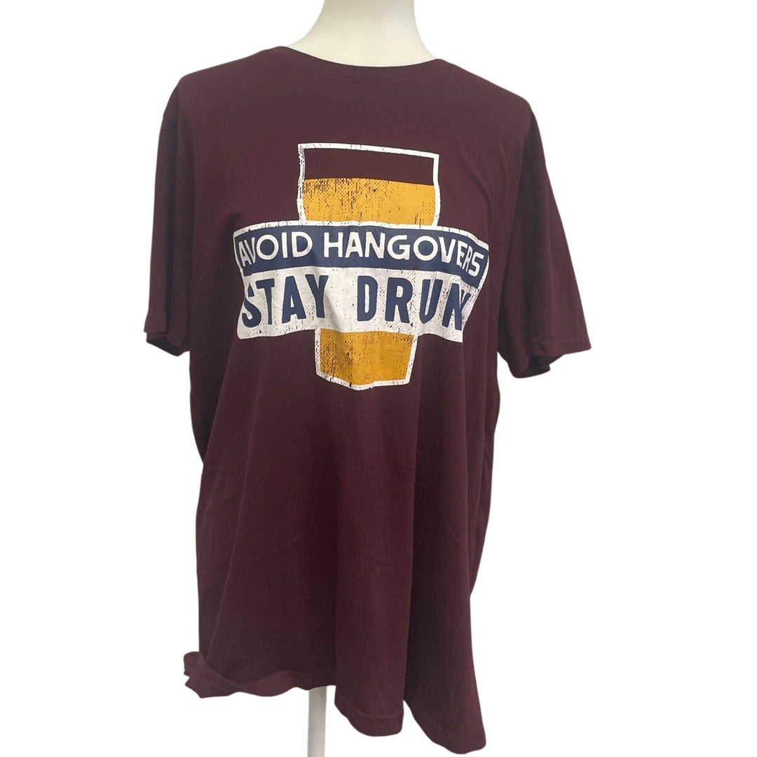 Pep &amp; Co Mens XXL Avoid Hangovers Stay Drunk Short Sleeve Crew Neck Tee Shirt