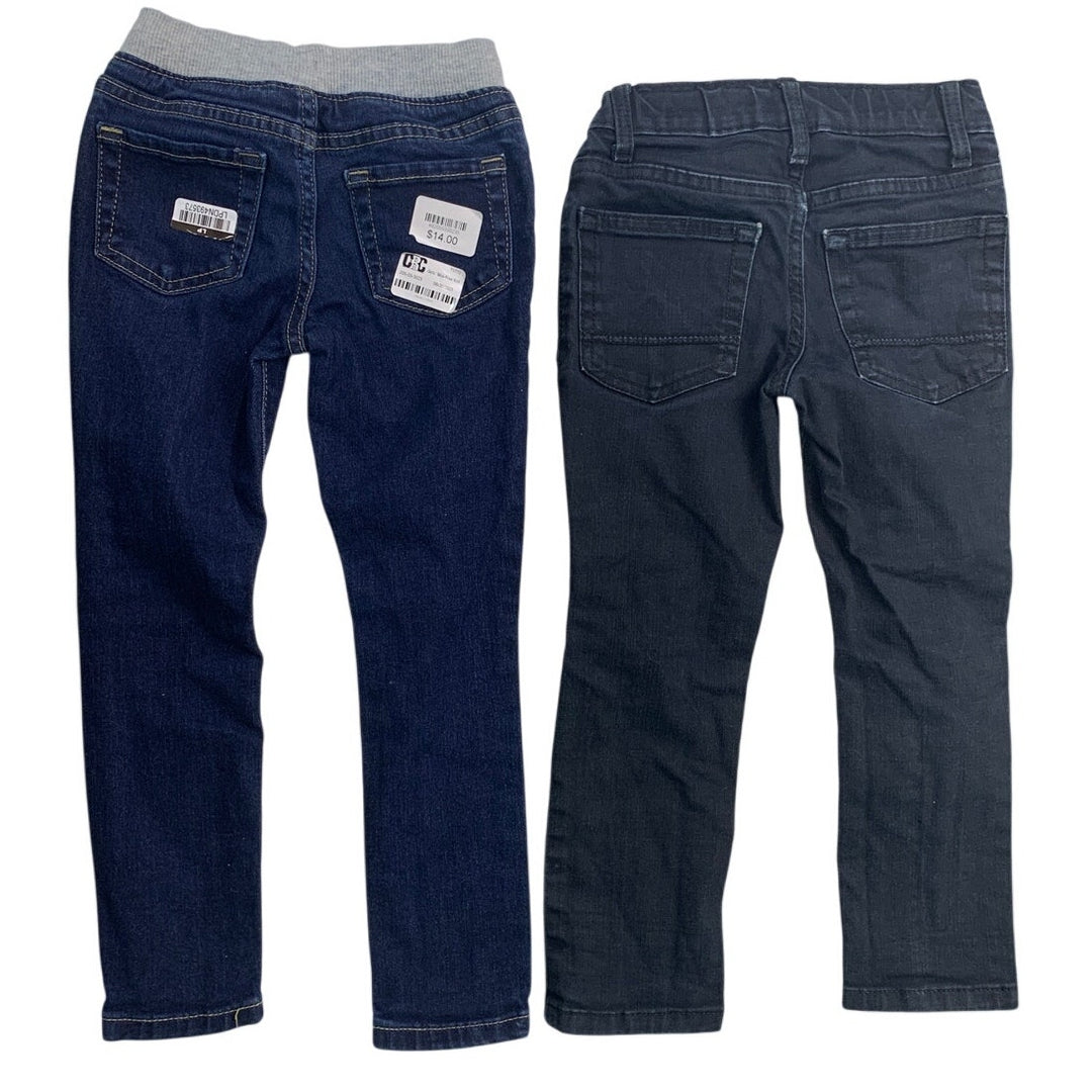 4 Cat &amp; Jack Girls Size 4 Adjustable Waist Denim Jegging Jeans Khaki Pants