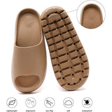 Yueerlu Mens Size 7.5 Tan Soft Cloud Slide On Cushioned Sandals House Slippers