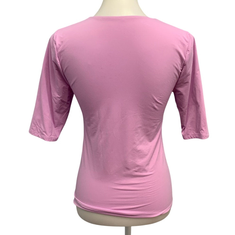 WHBM For Me White House Black Market Womens Medium Half Sleeve Deep V Neck Top