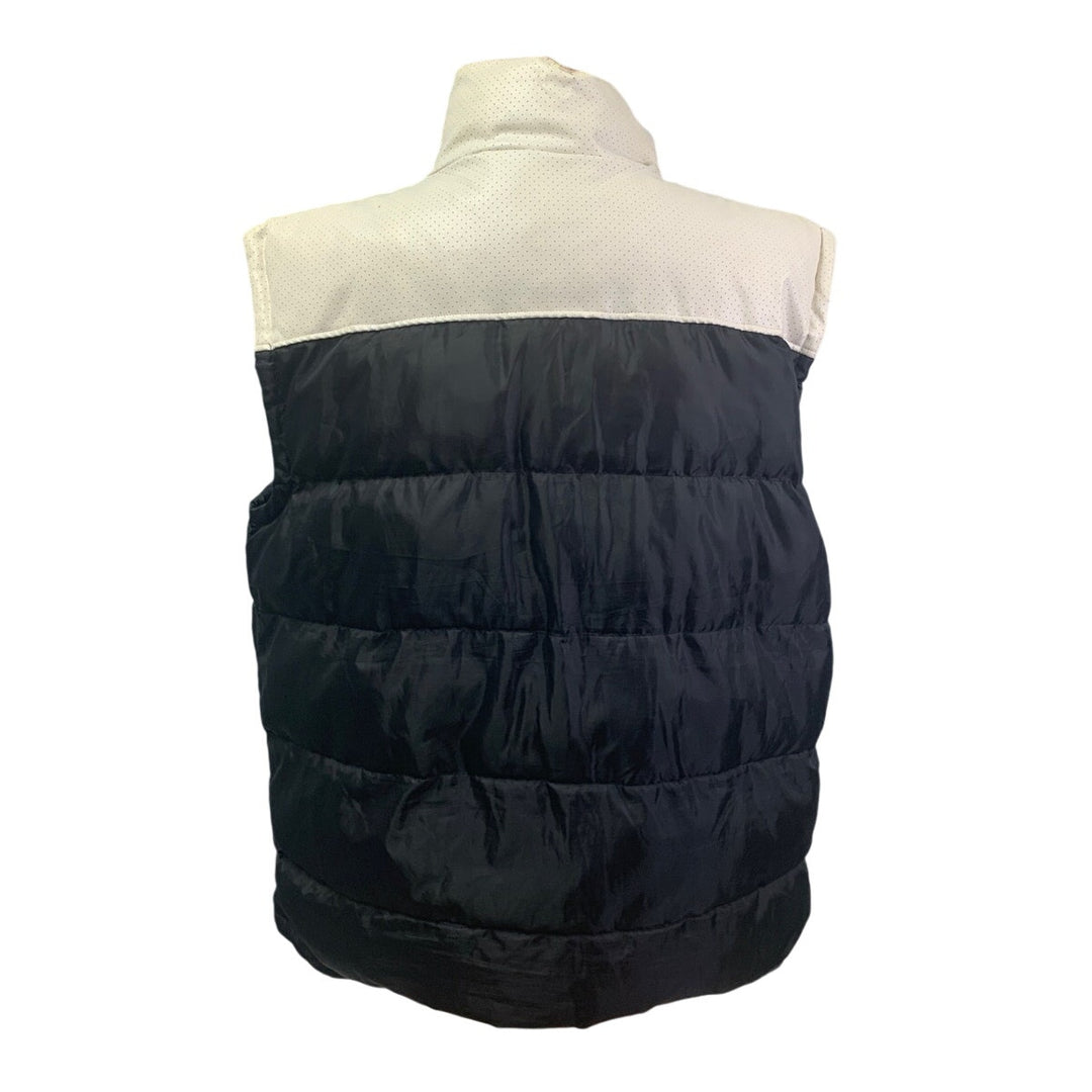 Atti Mens 3XL Faux Leather Snap &amp; Zip Front Black White Warm Puffer Vest