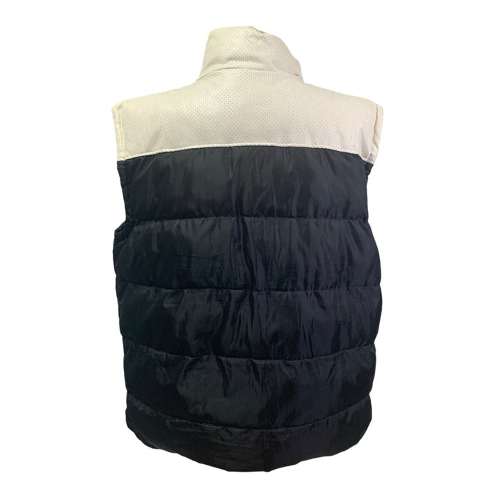 Atti Mens 3XL Faux Leather Snap &amp; Zip Front Black White Warm Puffer Vest