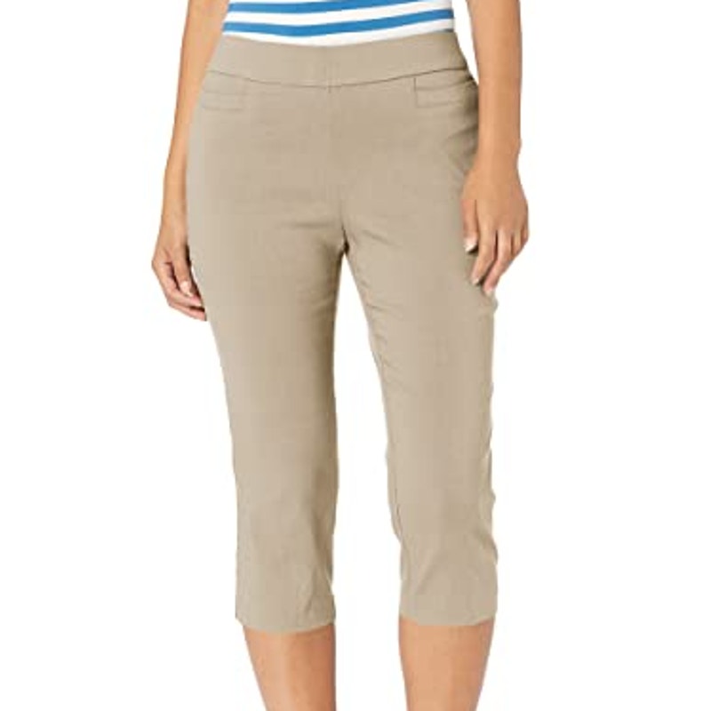 New Briggs New York Womens 14 Cobblestone Pull On Capri with Pocket Casual Pants