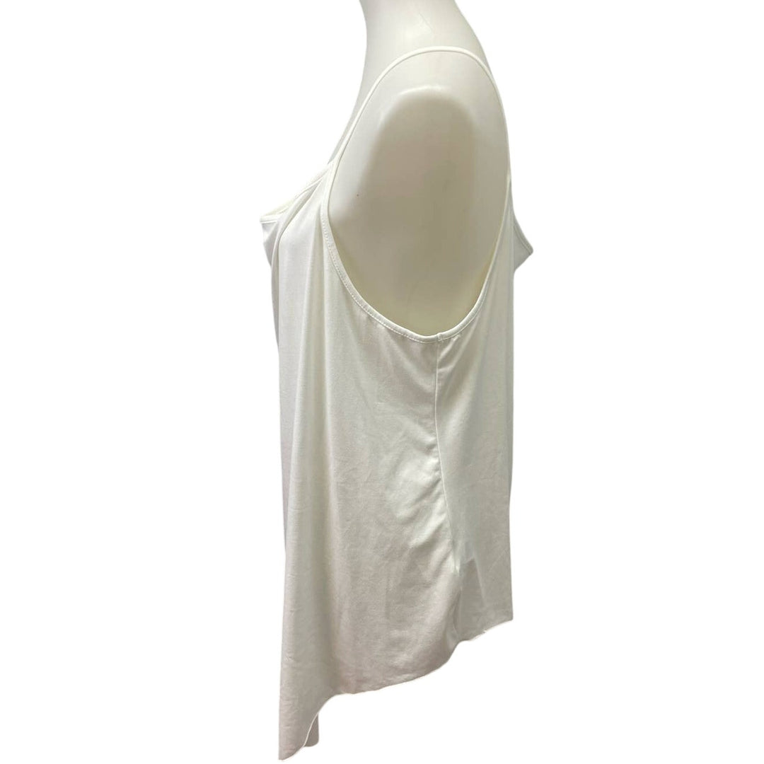 SHEIN Curve Womens 4XL Sleeveless Polyester Spaghetti Strap White Cami Tank Top