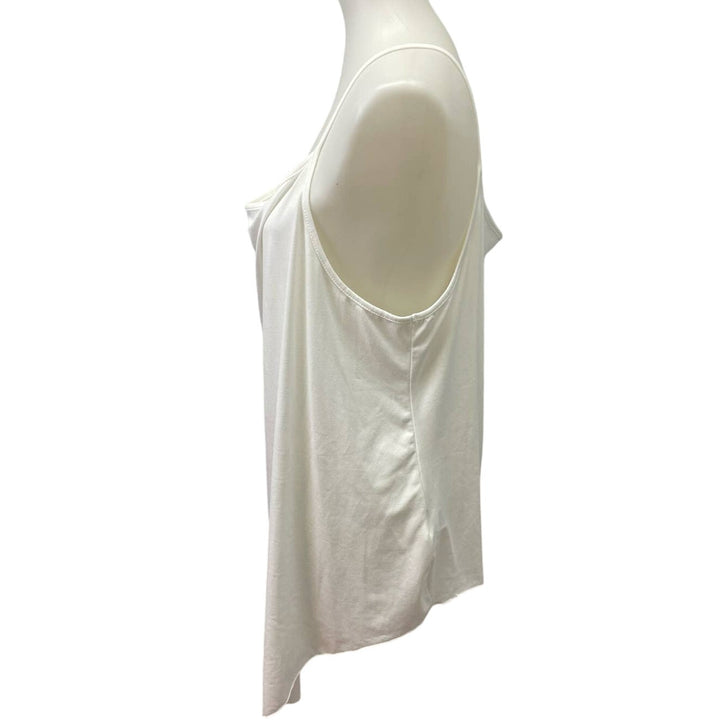 SHEIN Curve Womens 4XL Sleeveless Polyester Spaghetti Strap White Cami Tank Top