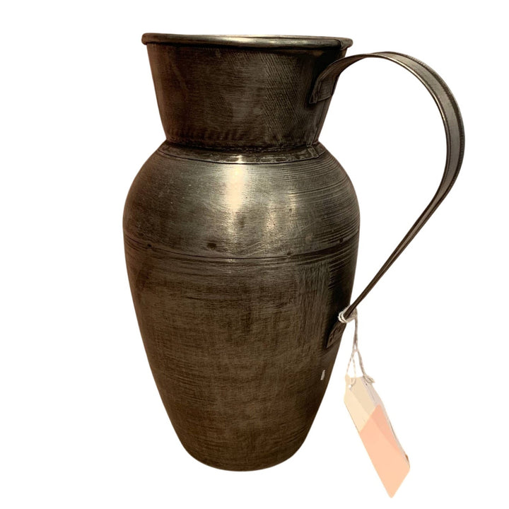The Country House Collection Handmade Vintage Style Riveted Gray Pewter Pitcher