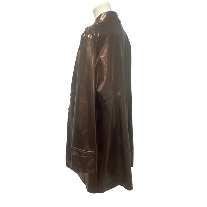 Bagatelle Womens XL Polyurethane Long Sleeve Waterproof Metallic Copper Raincoat
