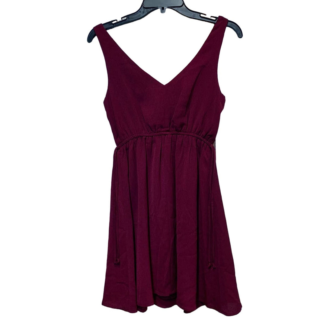 My Michelle XS Sleeveless Floral Embroidered Fit Flare Washable Polyester Dress