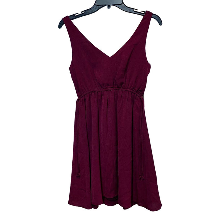 My Michelle XS Sleeveless Floral Embroidered Fit Flare Washable Polyester Dress