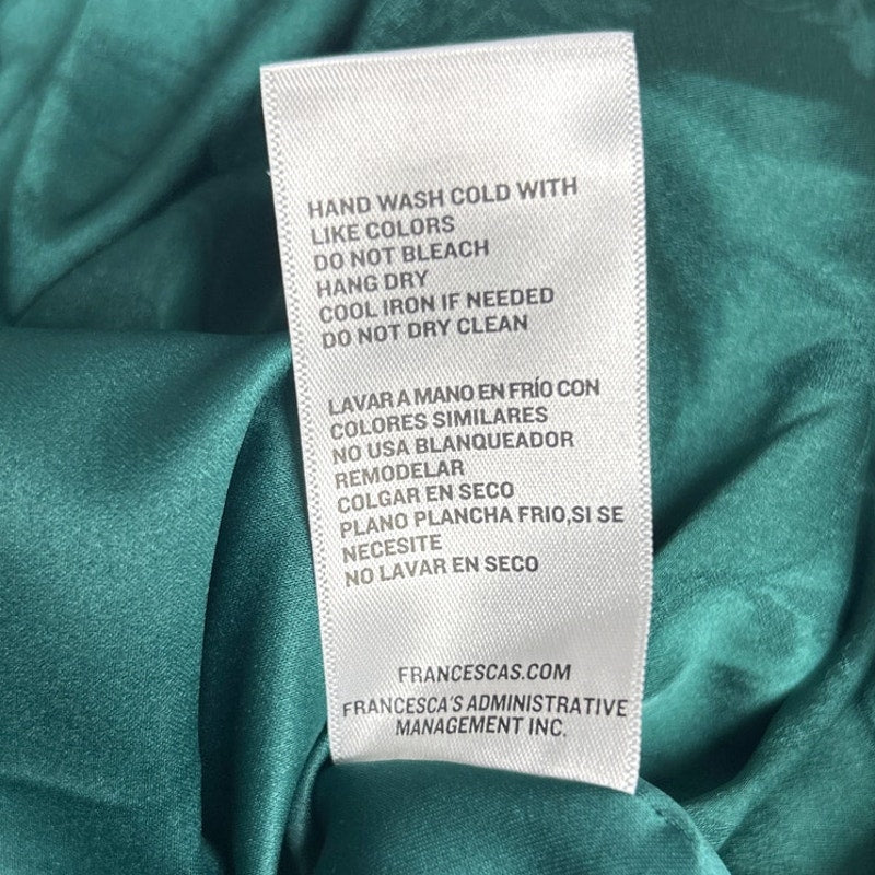 New Francescas Womens XS Emerald Green Jacquard Strappy Mini Bubble Dress