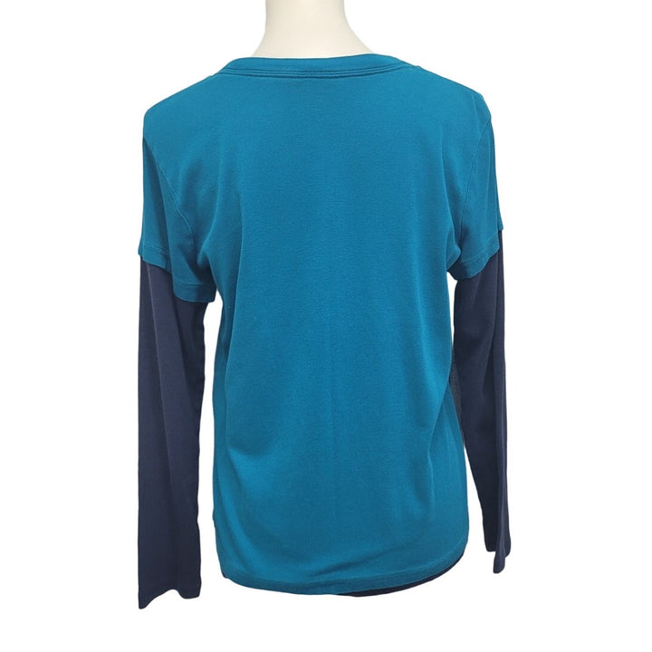 SJB Active Womens Petite Large 100% Cotton Long Sleeve Crew Neck Tee Shirt