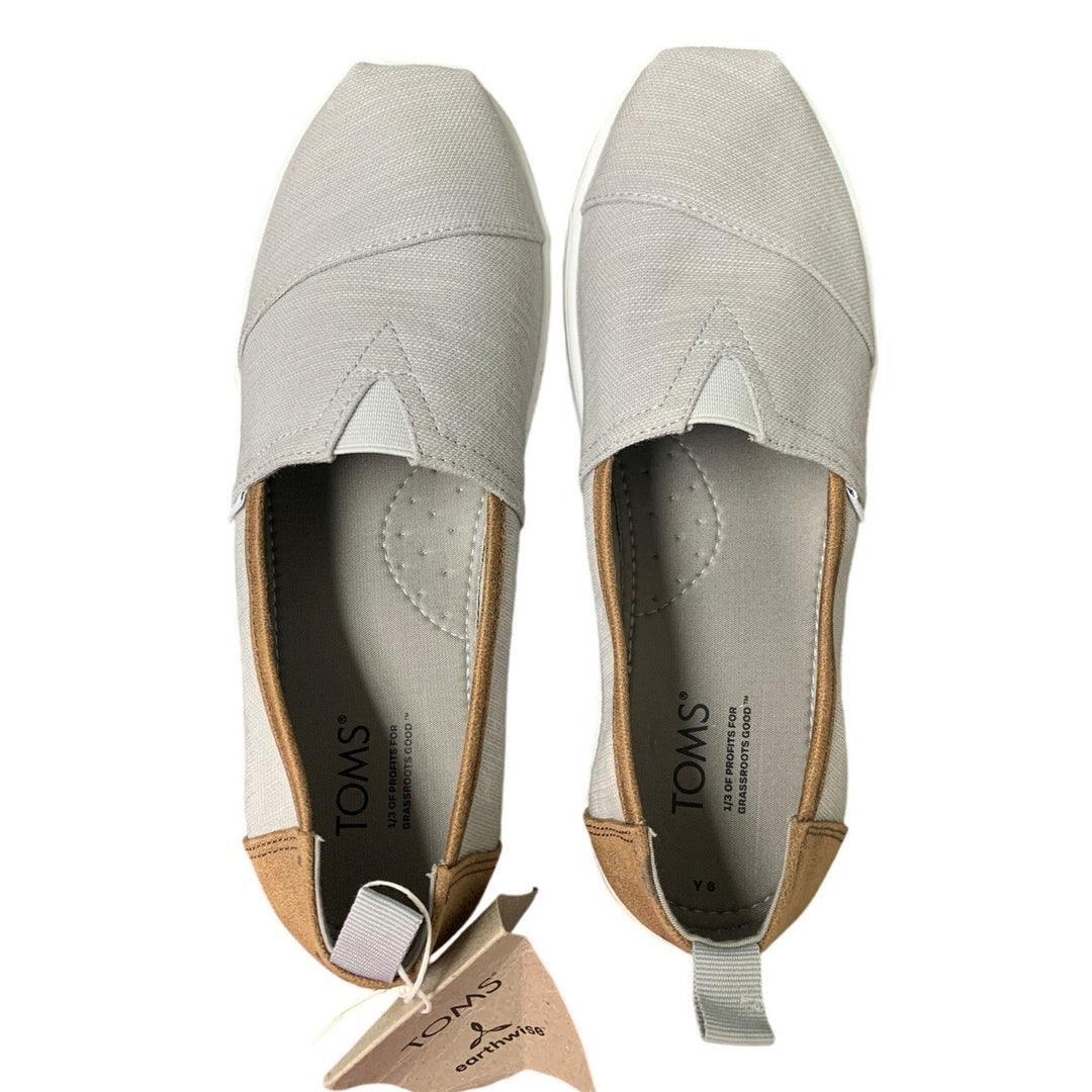 Toms Earthwise Womens Size 6 Gray Recycled Cotton Canvas Slip On Sneaker Shoes