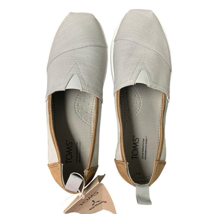 Toms Earthwise Womens Size 6 Gray Recycled Cotton Canvas Slip On Sneaker Shoes