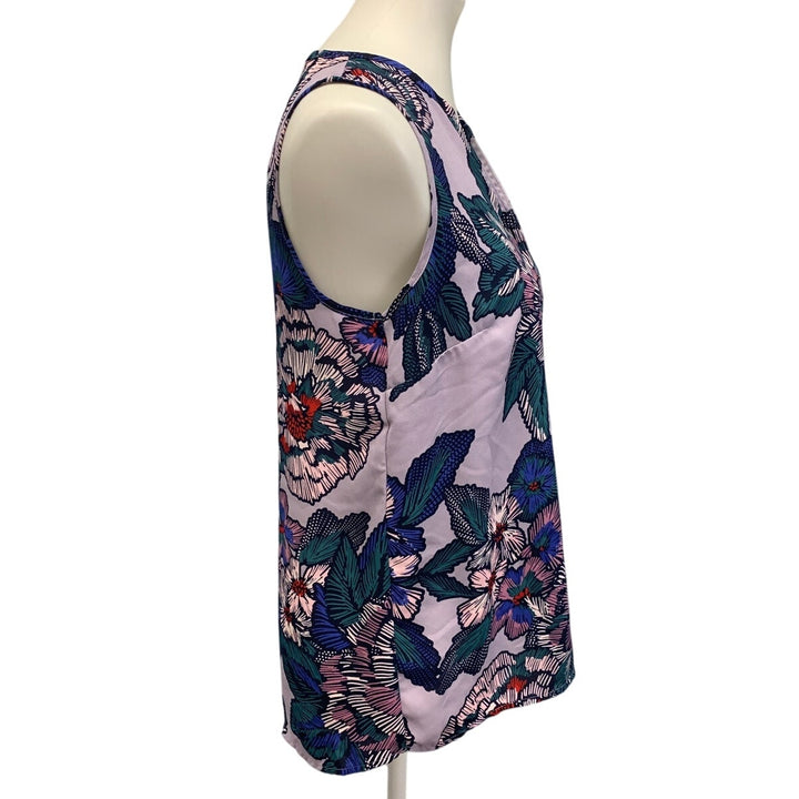 Maurices Womens Medium Sleeveless Floral 100% Polyester Flowy Tank Top Shirt