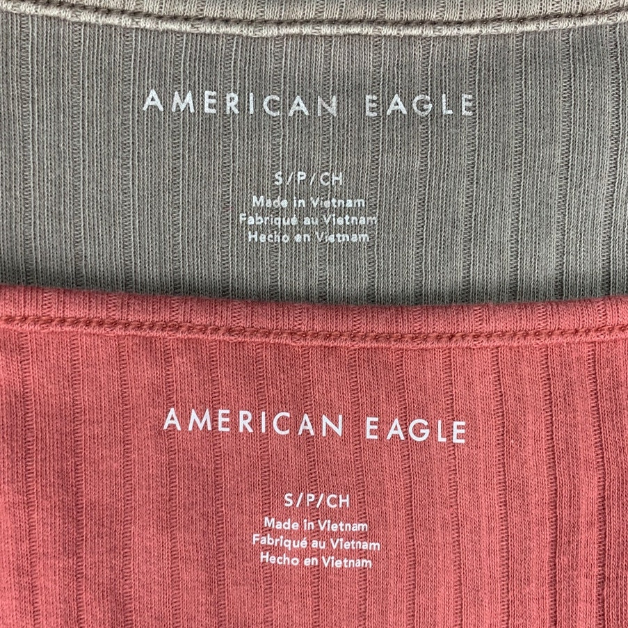 2 New American Eagle Womens Small Ripped V Neck Sleeveless Tank Top