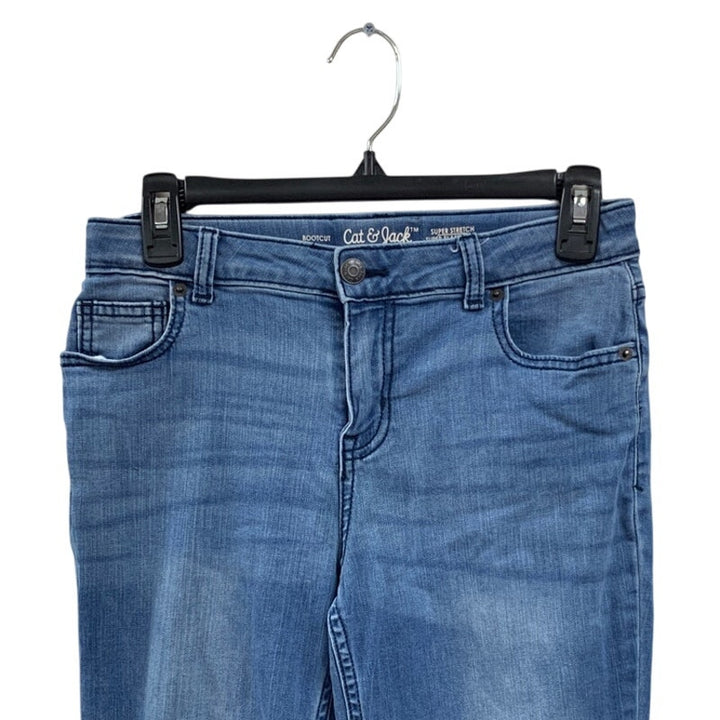 New Cat &amp; Jack Girls Size 12 Super Stretch Bootcut Medium Wash Denim Blue Jeans