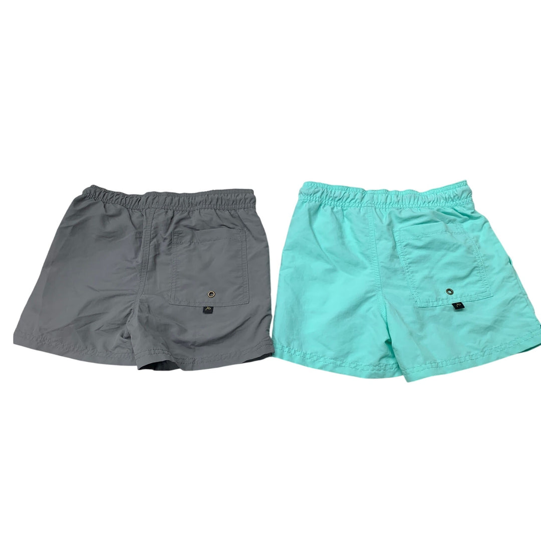 2 New Art Class Boys Medium Green Gray Drawstring Waist UPF 50+ Swim Trunks