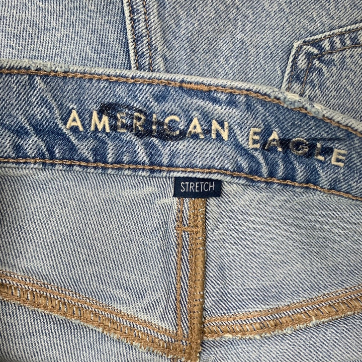 New American Eagle Womens Size 4 Cotton Blend Rough Hem Jorts Denim Jean Shorts