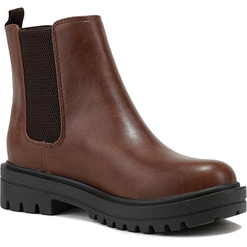 Soda Pilot Women Size 10 Brown 1.5" Heel Ankle Boots Faux Leather Shoes