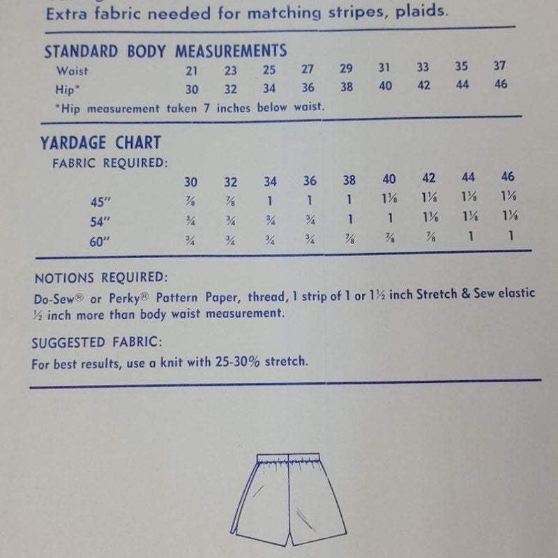1974 Stretch &amp; Sew 650 Tennis Shorts Sewing Pattern, Complete &amp; Uncut