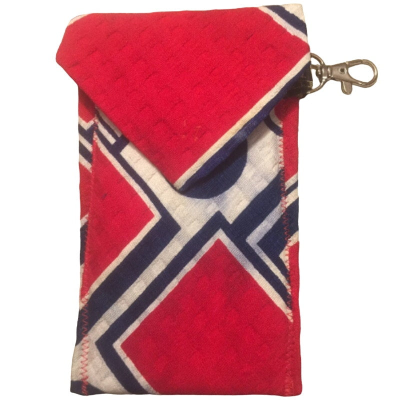 Handmade Upcycled Vintage Necktie Geometric Eyeglass Case Pouch