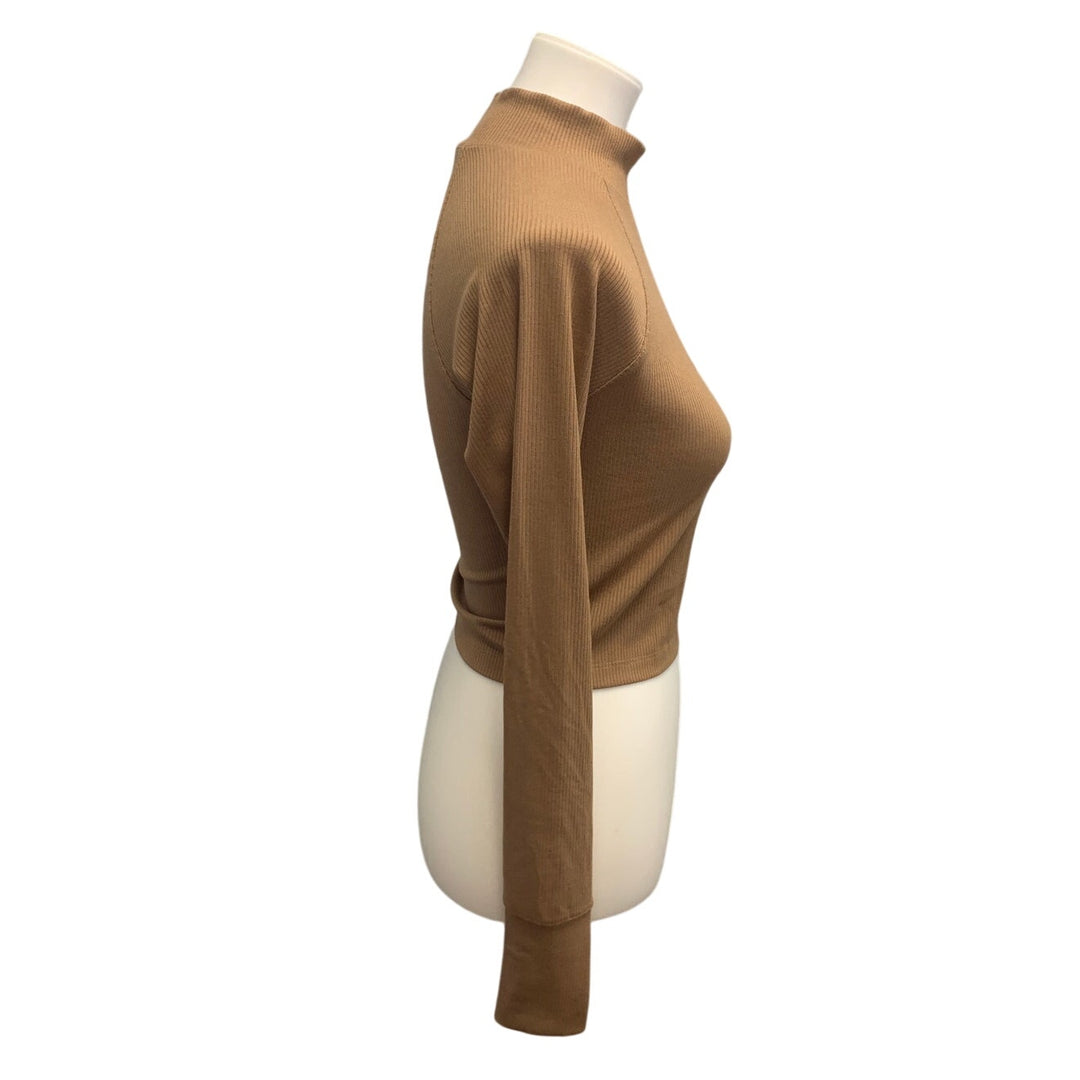 New Aerie Womens Small Long Sleeve Ribbed Mock Turtleneck Sweater Top