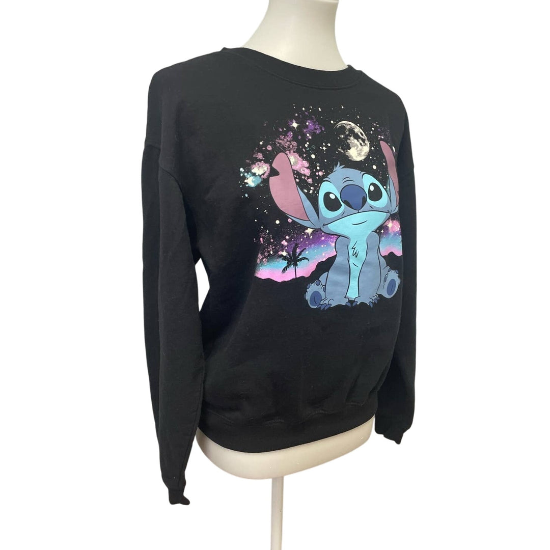 Disney Womens Medium Lilo &amp; Stitch Long Sleeve Cotton Blend Crew Neck Sweatshirt