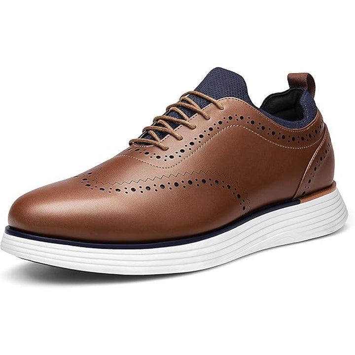 Bruno Marc Mens Size 9.5 Brown MaxFlex Dress Sneakers Oxfords Casual Shoes