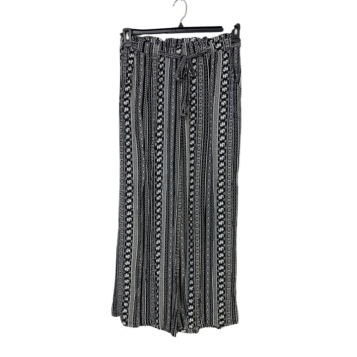 NWT New Joey B Womens XL Black White 100% Rayon Boho Elephant Fabric Belt Pants