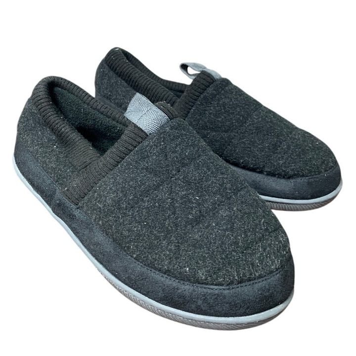 RockDove Womens 9 Gray Slippers Memory Foam Knit Cuff Closed Back House Shoes