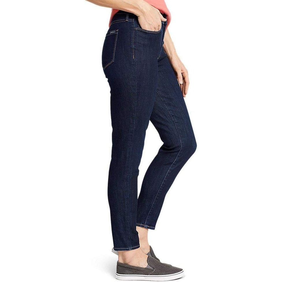 New Eddie Bauer Womens Dark Indigo Voyager High Rise Slim Fit Skinny Jeans