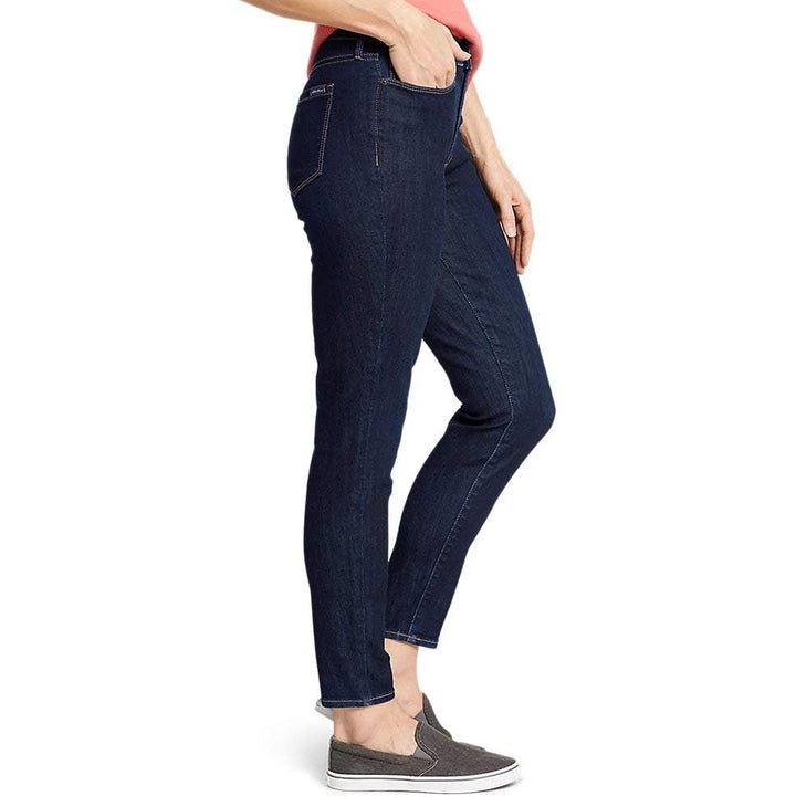 New Eddie Bauer Womens Dark Indigo Voyager High Rise Slim Fit Skinny Jeans