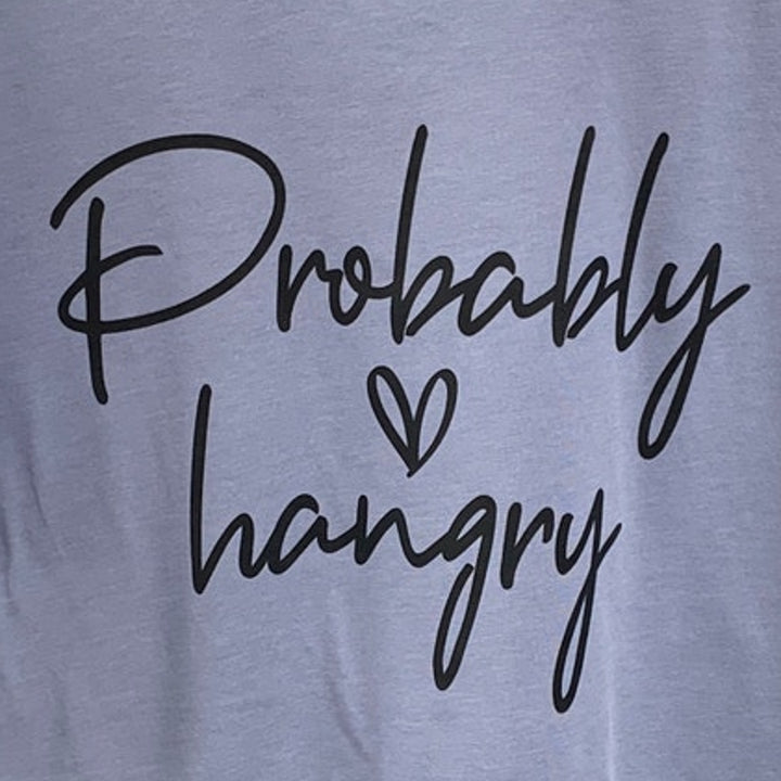 New Hand Printed Womens Small Probably Hangry Heart Short Sleeve Tee Shirt