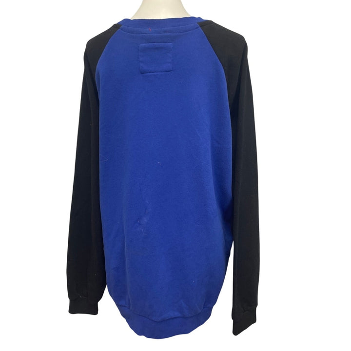 Hand Printed Mens 3XL Yellow Blue Wild Bird PolyCotton Crew Neck Sweatshirt